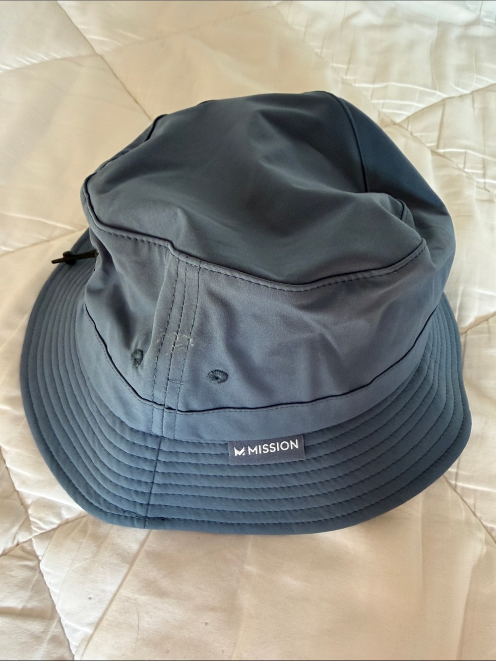 Womens Blue Bucket Hat - Water-Resistant floral rim